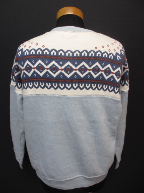 美品 ウエアハウス 雪柄スウェット 水色 M WAREHOUSE ウエアハウス フルジップスウェット 雪柄 WHITESVILLE