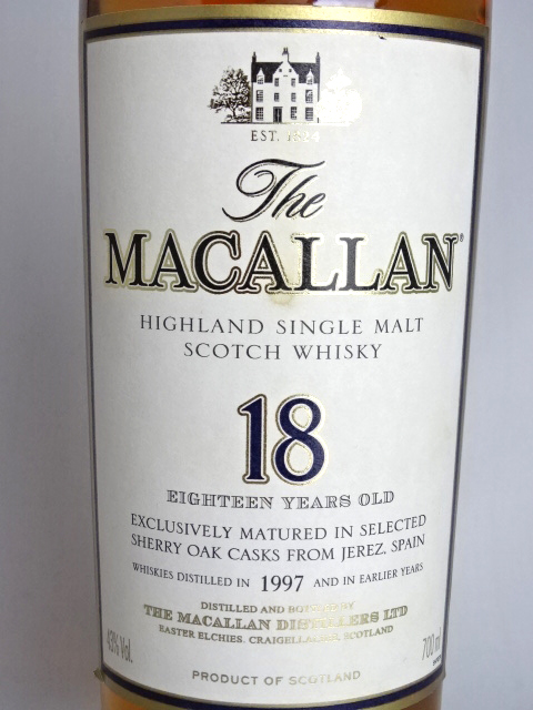 18年 MACALLAN ザ・マッカラン マッカラン 旧ボトル1996年リリース