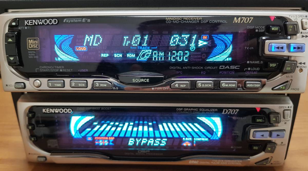 希少】KENWOOD D707 M707 CDデッキ MDデッキ グライコ DSP 箱付き