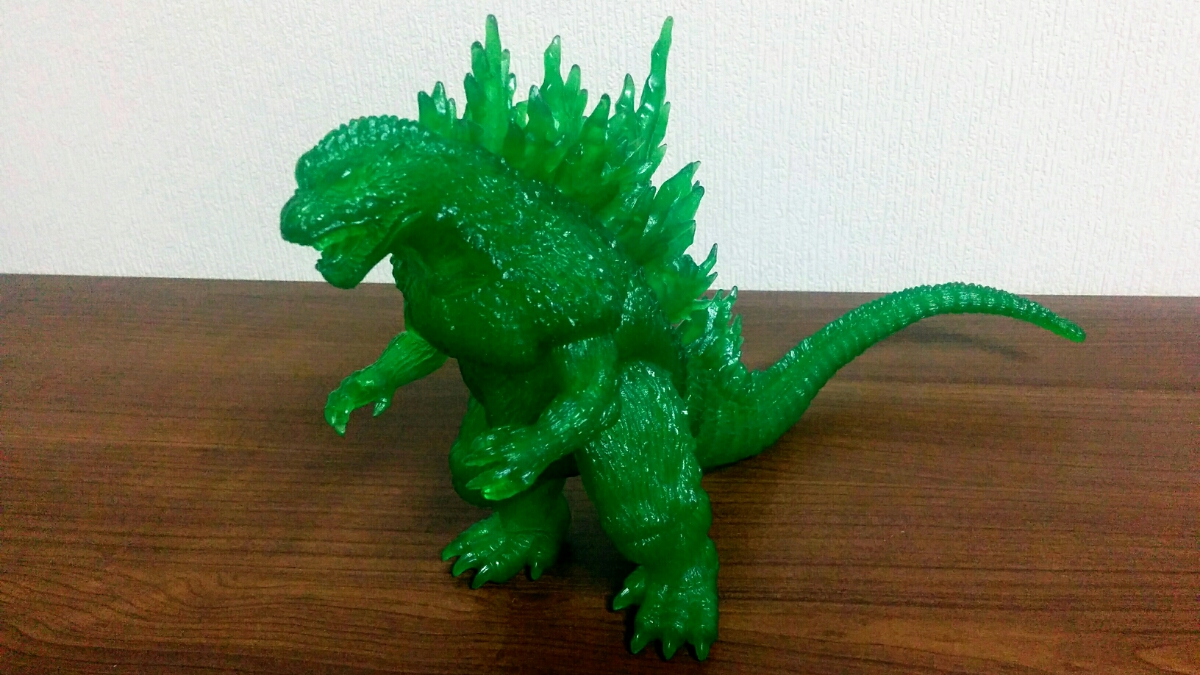 激レア! バンダイ クリアグリーンゴジラ 非売品 ゴジラ 当時物 ソフビ 