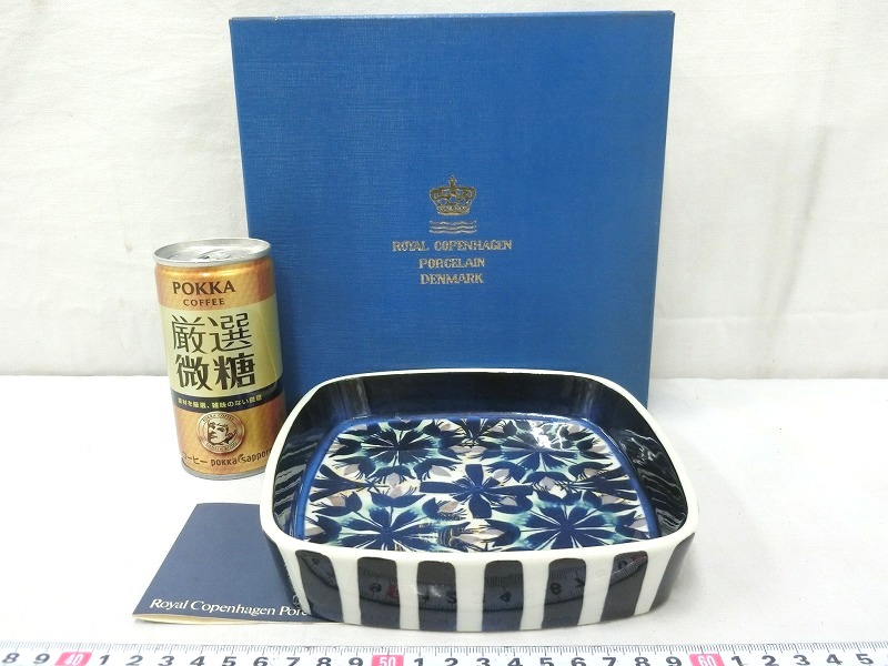 未使用 ロイヤルコペンハーゲン　バーガンディ スクエアプレート COPENHAGEN ROYAL FAJANCE 美品ロイヤルコペンハーゲン D-plus-stock