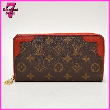 SALE，送料無料 LV ジッピーウォレット レティーロ モノグラム スリーズ ラウンドファスナー長財布 カーフ M61854 茶色 赤 レディース ルイヴィトン(モノグラムライン)｜売買されたオークション情報、yahooの 服飾小物