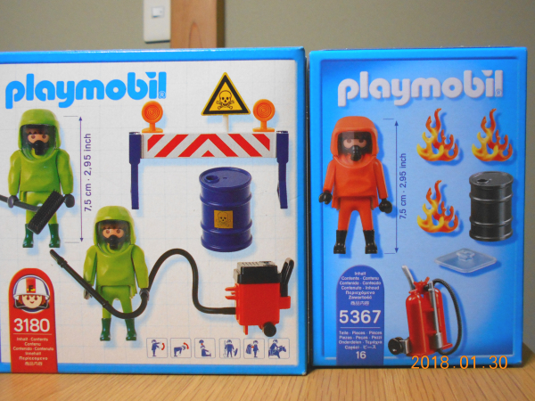 新品未開封 BOX 中古 未開封 プレイモービル 3180 5367 危険物処理班 特殊火災消防隊員