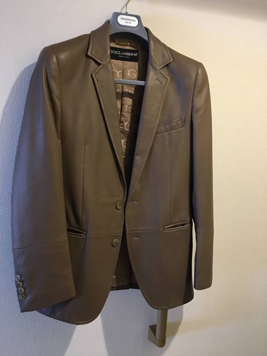  dolce&gabbana ドルチェ&ガッバーナ レザージャケット 44(テーラードジャケット、ブレザー)｜売買されたオークション情報、yahooの商品情報をアーカイブ公開 - オークファン 男性用