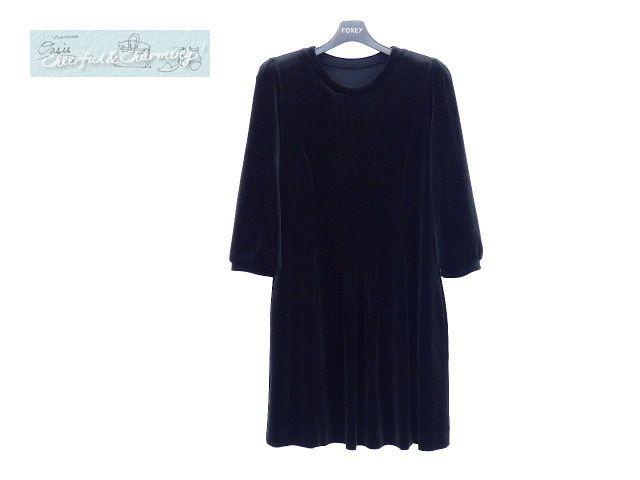 VELOUR NOIRbyFOXEY NEWYORK ワンピース ドレス ジェシカ 38 ベルベットブラック ストレッチベロア 29386