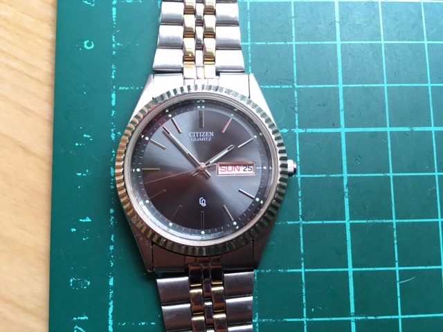 ヴィンテージ CITIZEN/シチズン CQ ギザベゼル デイデイト 6100-S45393 