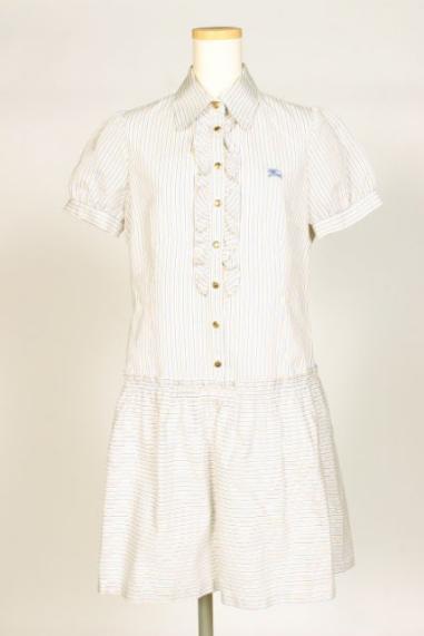 バーバリーブルーレーベル　ボーダーシャツワンピース[LOPO87001]