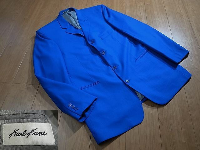 未使用品 カールカナイ KarlKani 青 ブルー 4つ釦 ジャケット 44L XL 