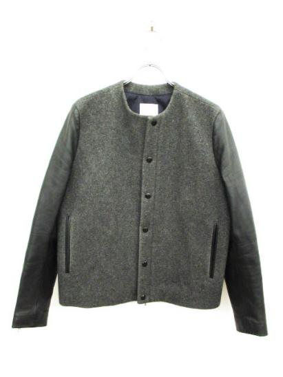 HOT，定番人気 ヴィクティム VICTIM ＆CO. ジャケット ノーカラー 異素材MIX ドッキング ウール ラムレザー M グレー 黒 ブラック /KY メンズ(その他)｜売買されたオークション情報、yahooの商品情報をアーカイブ その他