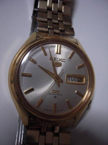 セイコー5 DX SEIKO 6016-7030 自動巻き 25石 純正ベルト ゴールド