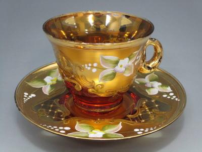 ヴェネチアングラス MURANO GLASS ムラノガラス デミタス カップ