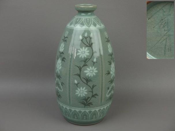 高麗青磁 白黒象嵌 Yahoo!オークション 花瓶 高麗 - 古美術 朝鮮 朝鮮