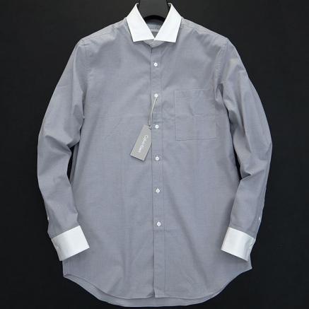 新品1.7万!カルバンクライン ギザコットンコンパクトドビークレリックシャツM灰白★I14985 Calvin Klein