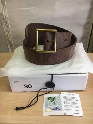 VISVIM PLAIN BELT(45MM) DK.BROWN W30