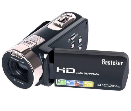 送料無料!】 ビデオカメラ 2400万画素 HD1080P 16倍ズーム ポータブル