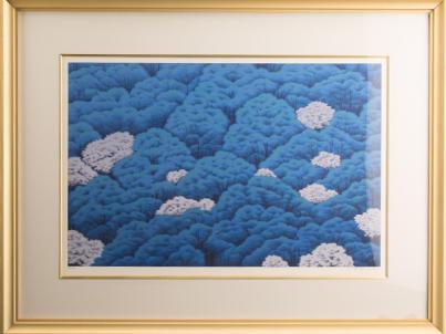 流】国武久巳 『山桜』リトグラフ 83/200 BW684◎ 国武久巳(版画