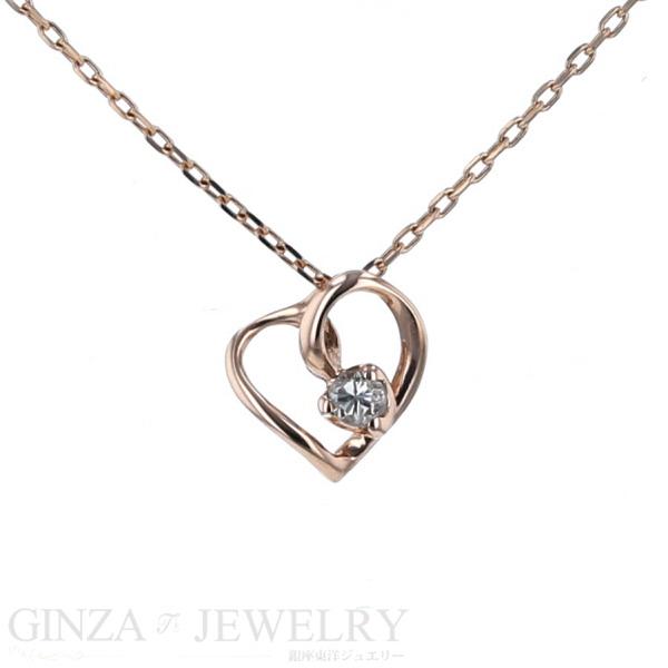K10PG ピンクゴールド ネックレス ダイヤモンド 0.02ct ハート 