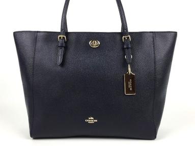 COACH コーチ クロスグレイン レザー ターンロック トート バッグ 