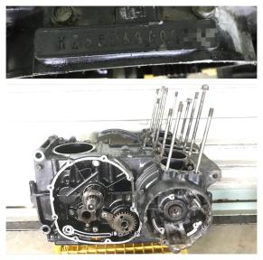 当時物 Z550FX 純正クランクケース(クランクシャフト&ミッションギア等)腰下エンジン 中古/検索)カワサキ Z400FX Z500FX Z400J