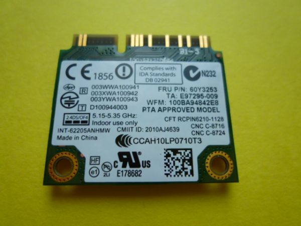 ≪即決≫ThinkPad X220 T420 T520 純正 無線LANカード 60Y3253_2
