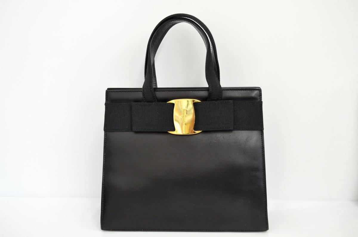 Ferragamo ガンチーニ Salvatore フェラガモ レザー ビジネスバッグ