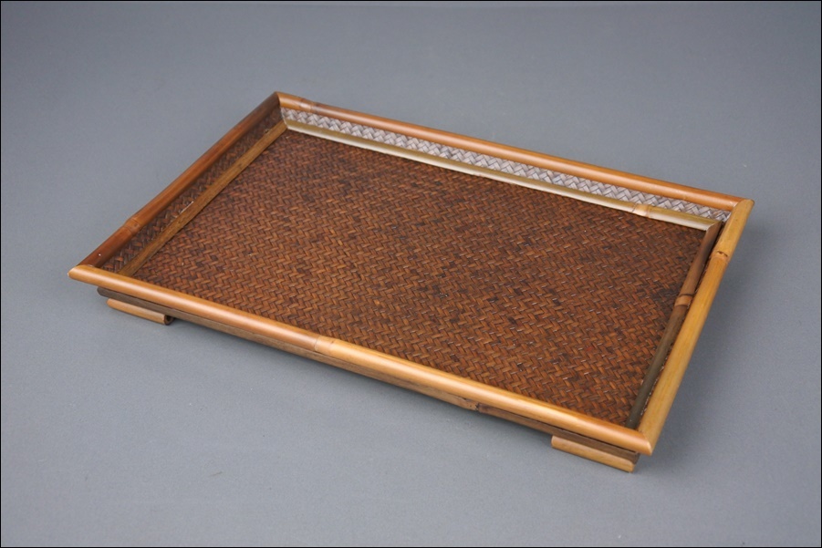 ☆初だし品 藤哲斎刀 漢詩花図彫竹茶合 茶量 煎茶道具
