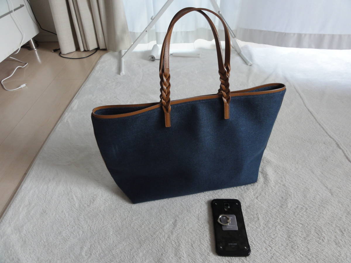 美品】 キタムラ Kitamura トートバッグ ネイビー 【未使用品 