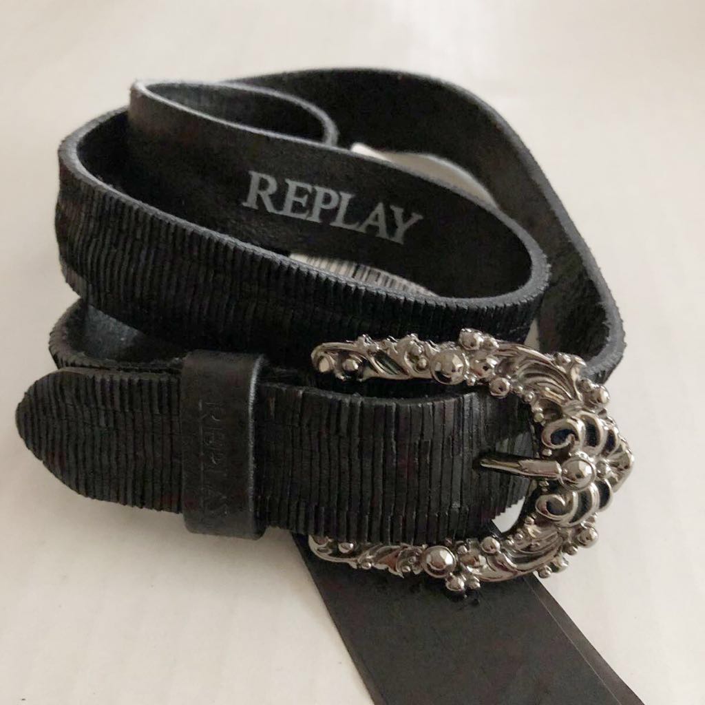 新品★85【REPLAY リプレイ メンズベルト】カジュアルベルト■税込12960円■お買い得品/全長103㎝＊イタリアブランド☆牛革100%