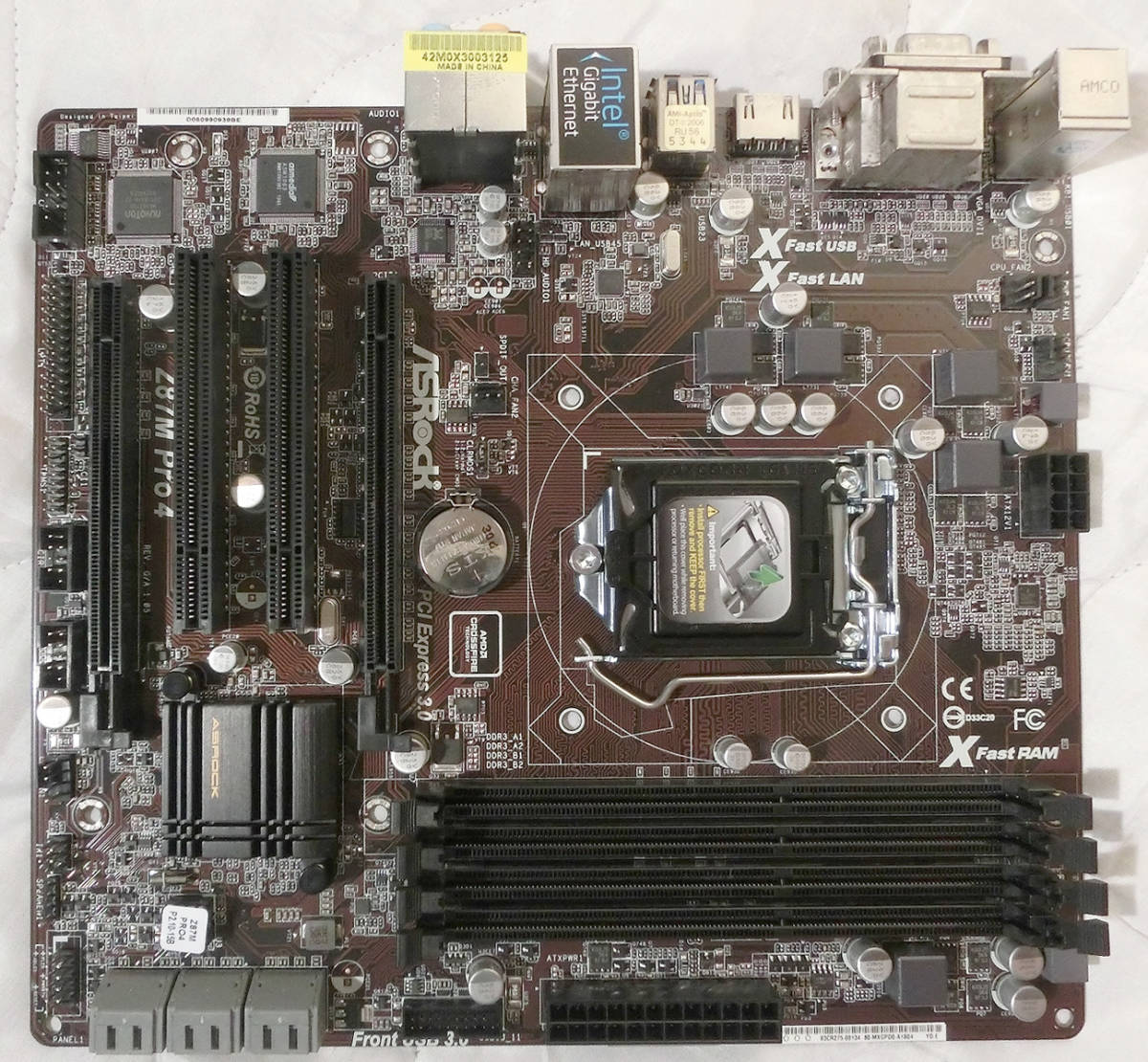 即決 Intel Z87搭載 LGA1150 Asrock / Z87M Pro4 美品 動作品