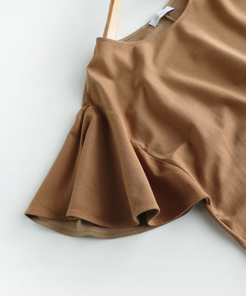 ET フォルムニットワンピース | FEMME ROPE\u0027 ROPE\u0027（アダムエロペ）の「リネンボリュームスリーブ アダムエロペ ふんわり袖が可愛いワンピース Adam et Rope' ブラウン