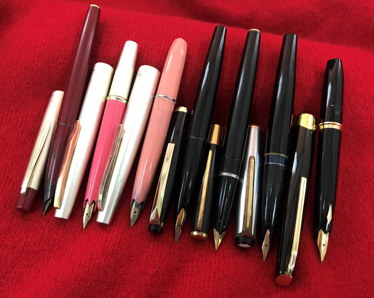 No.455 万年筆 7本まとめて売り スペアインク付き 14K 18K 24K 585
