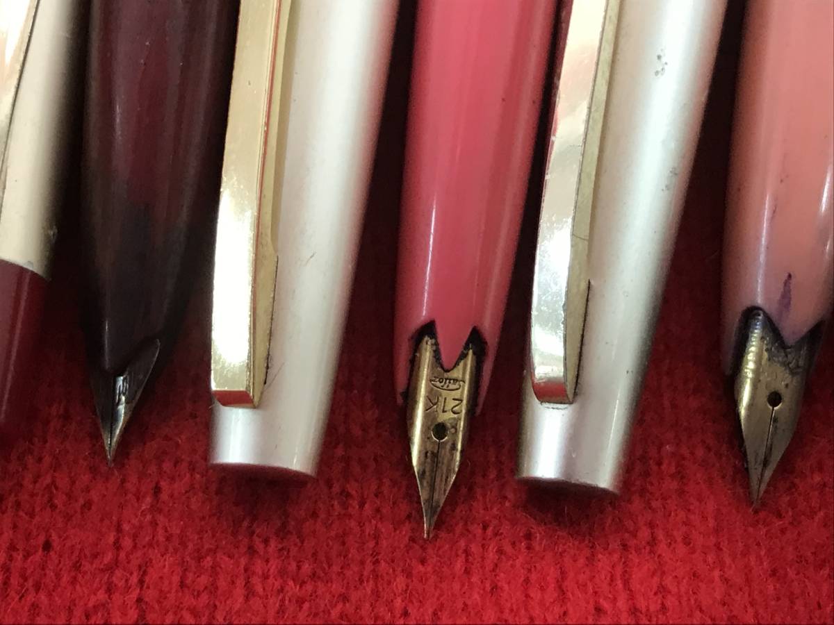 No.455 万年筆 7本まとめて売り スペアインク付き 14K 18K 24K 585