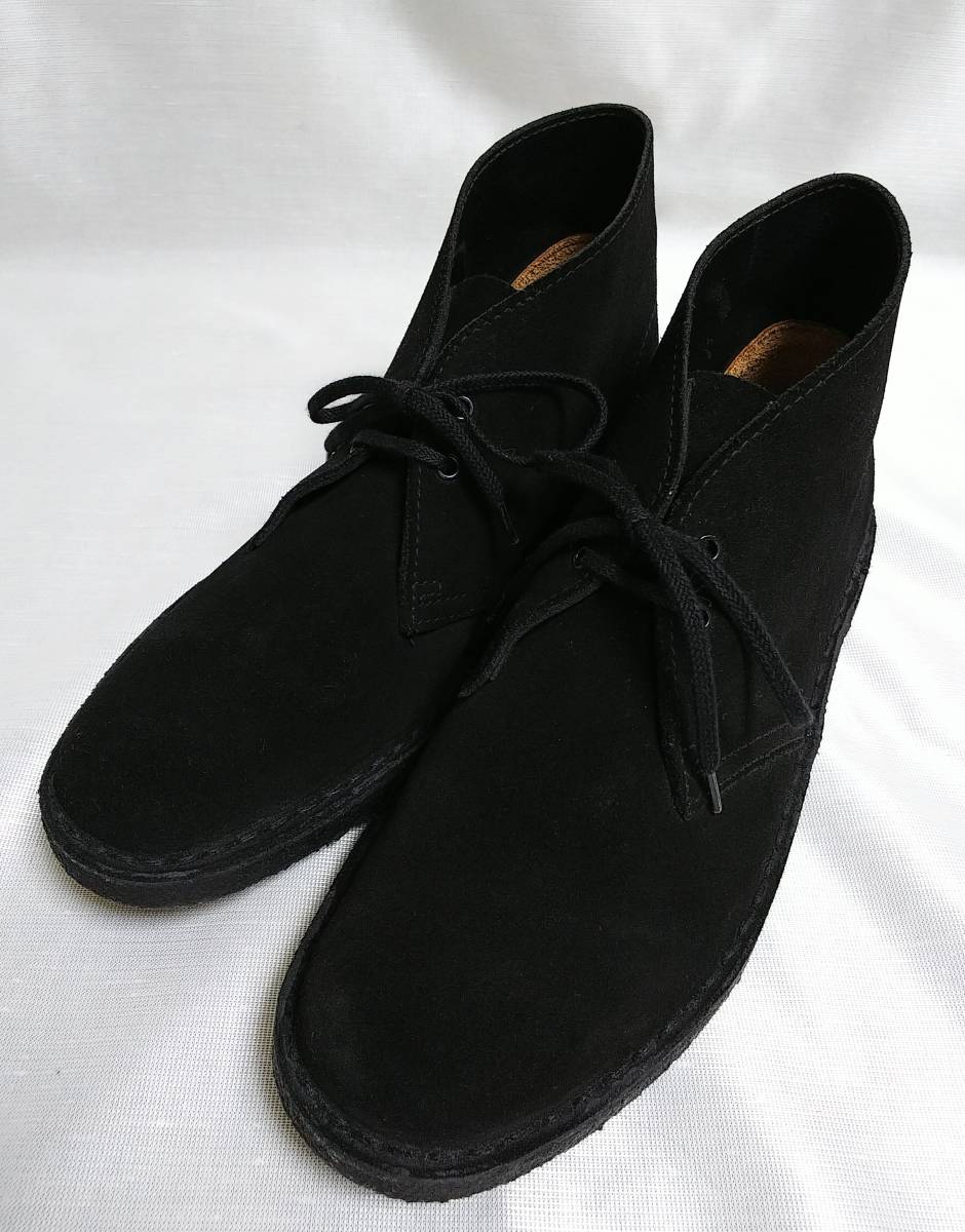 状態良好！ イングランド製 【Clarks クラークス】 デザート ブーツ ショートブーツ 靴 シューズ レザー US8 英国製 黒 ブーツ 