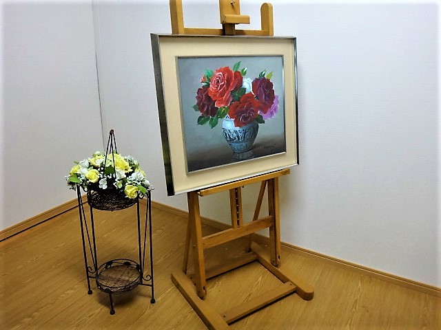 油絵「薔薇」F10 絵画 油彩画 静物画 アート 油絵「薔薇」F10 絵画 油彩画 静物画 アート 油絵「薔薇」F10 絵画