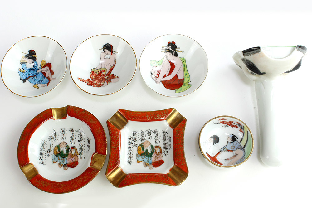 【正規品，お得】 19 春画 7品 盃 お福 天狗 高砂 灰皿 艶遊道具 置物(酒器)｜売買されたオークション情報、yahooの商品情報をアーカイブ公開 - オークファン 九谷