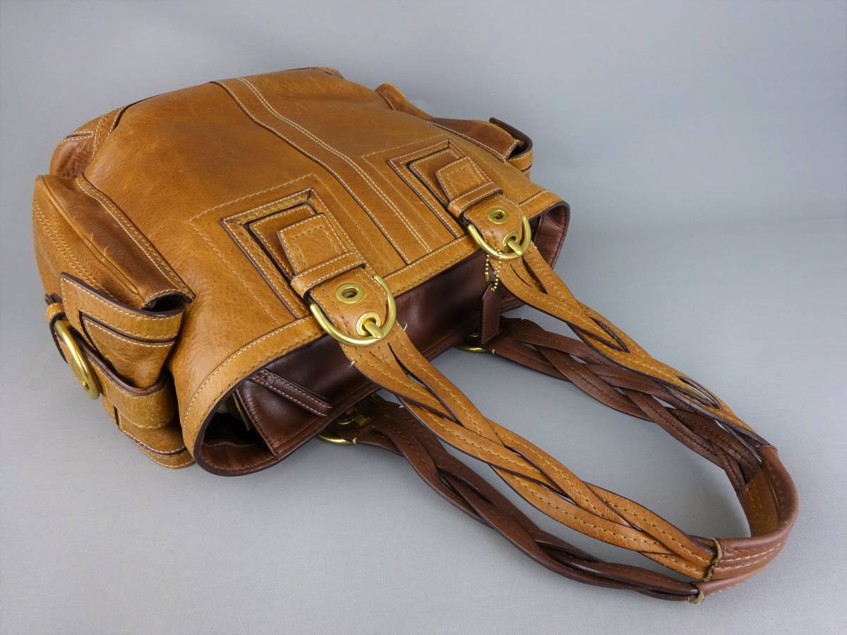 COACH ゴールド金具 ブラウン コーチ レザー ショルダーバッグ 