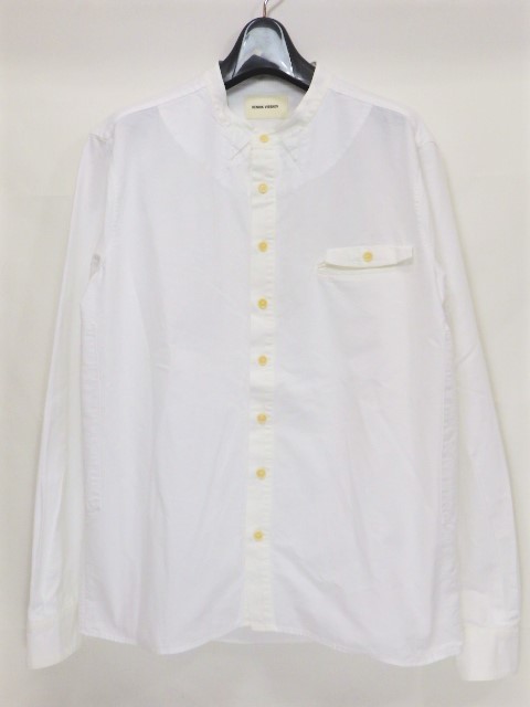 HENRIK VIBSKOV ヘンリック・ヴィブスコフ バンドカラーシャツ WHITE 