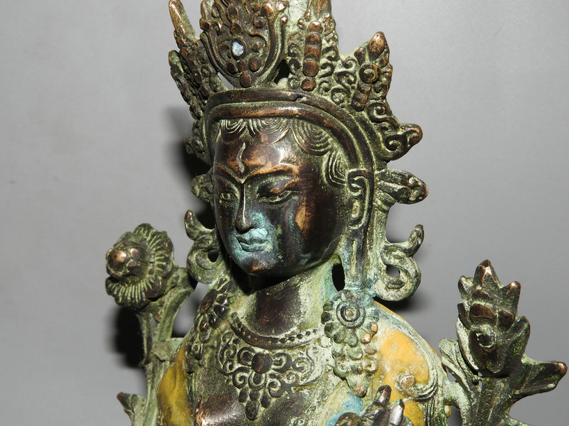 極上珍品 紫銅製 七宝焼 度母仏像 古仏像 密宗密教 時代唐物 【公式通販】