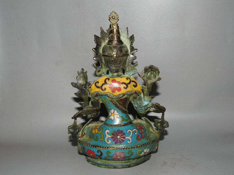 極上珍品 紫銅製 七宝焼 度母仏像 古仏像 密宗密教 時代唐物 【公式通販】