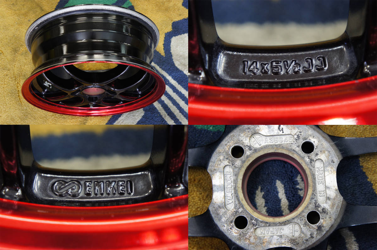 ☆エンケイ CPSⅡ 14インチ アルミ ホイール 5.5J +45 4穴 PCD100 4本 