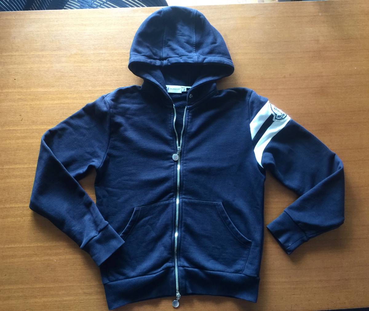 モンクレール ブラック ジップ パーカー MONCLER S サイズ メンズ 黒 