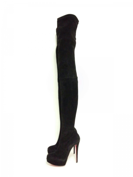Christian Louboutin ルブタン ショートブーツ スエード 黒 ルブタンChristianLouboutinブーツ37 1/2 期間限定価格】人気 メンズ