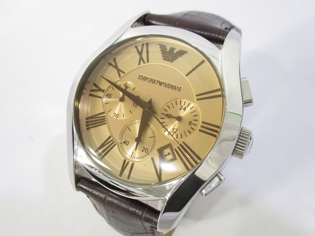 USED】EMPORIO ARMANI☆エンポリオアルマーニ バレンテ クロノグラフ 