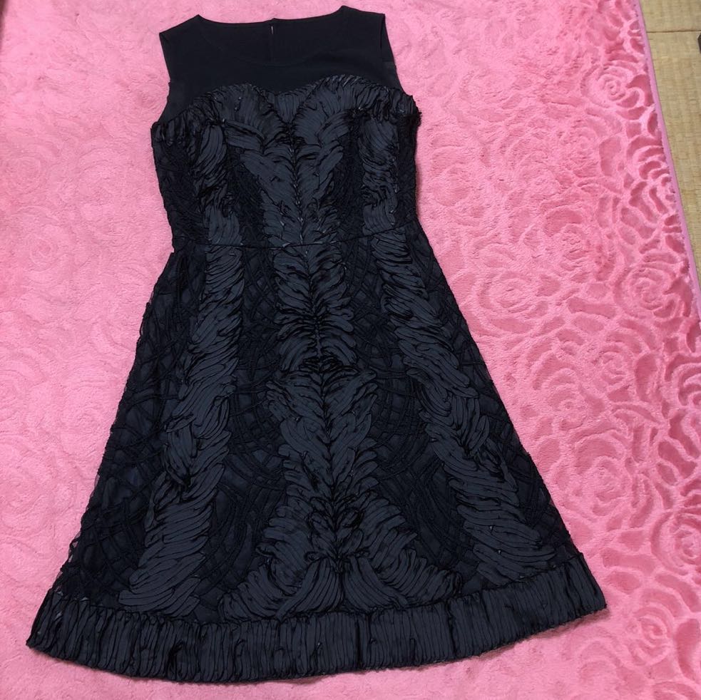 大得価，定番 ANAYI アナイ ワンピース 黒 シフォン 刺繍 サイズ36(ワンピース)｜売買されたオークション情報、yahooの商品情報をアーカイブ公開 - オークファン ワンピース