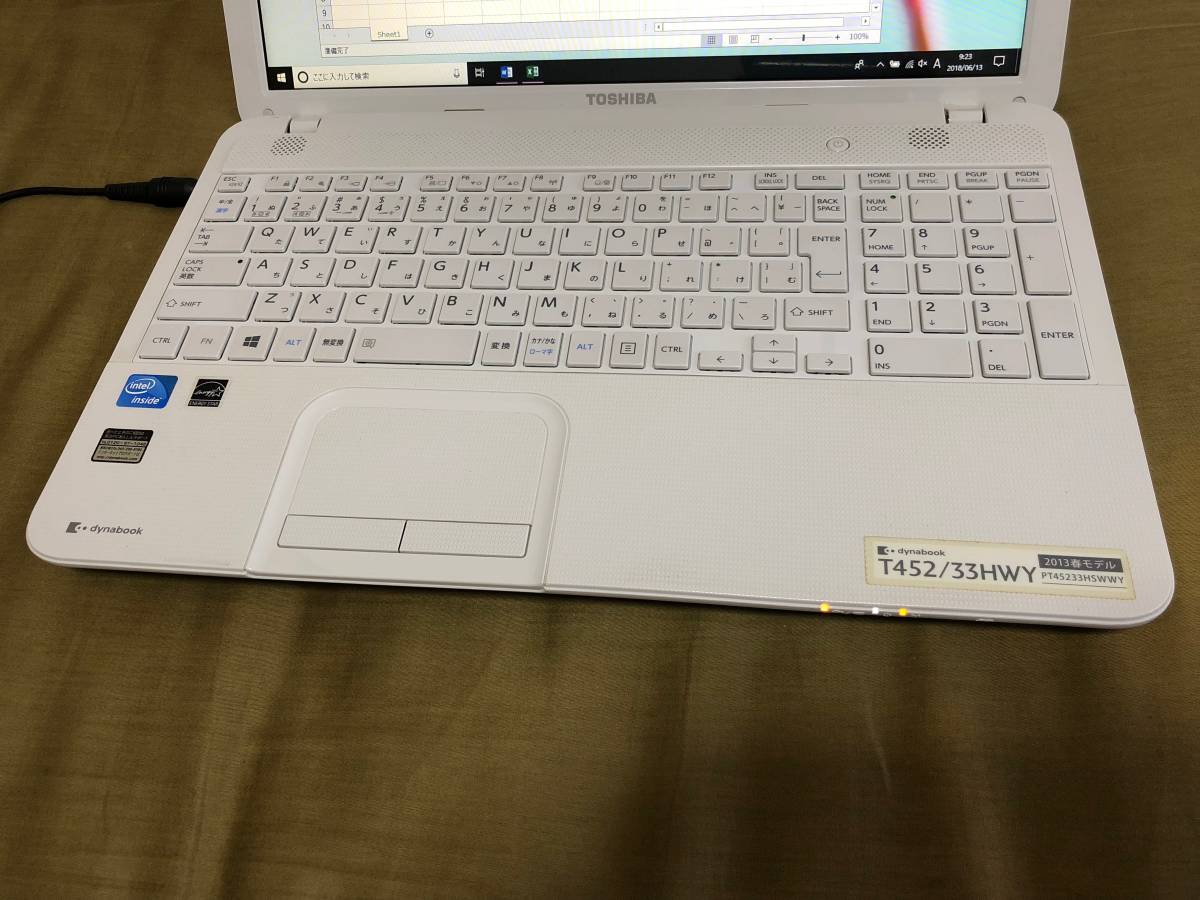 TOSHIBA ☆美品☆ dynabook T452/33HWY Win10 Office2016 2013年モデル 