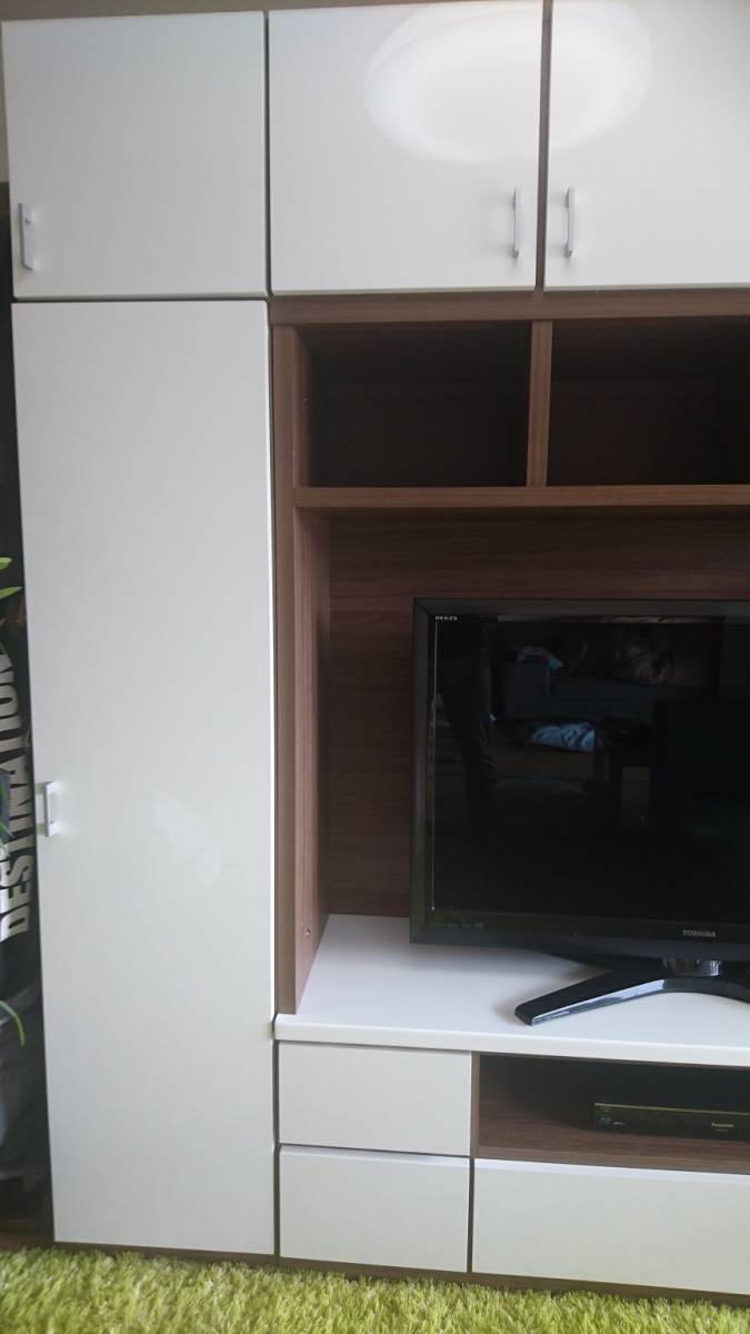 ニトリ 壁面テレビボード 大容量収納キャビネット 白 木目 壁面タイプ 売買されたオークション情報 Yahooの商品情報をアーカイブ公開 オークファン Aucfan Com