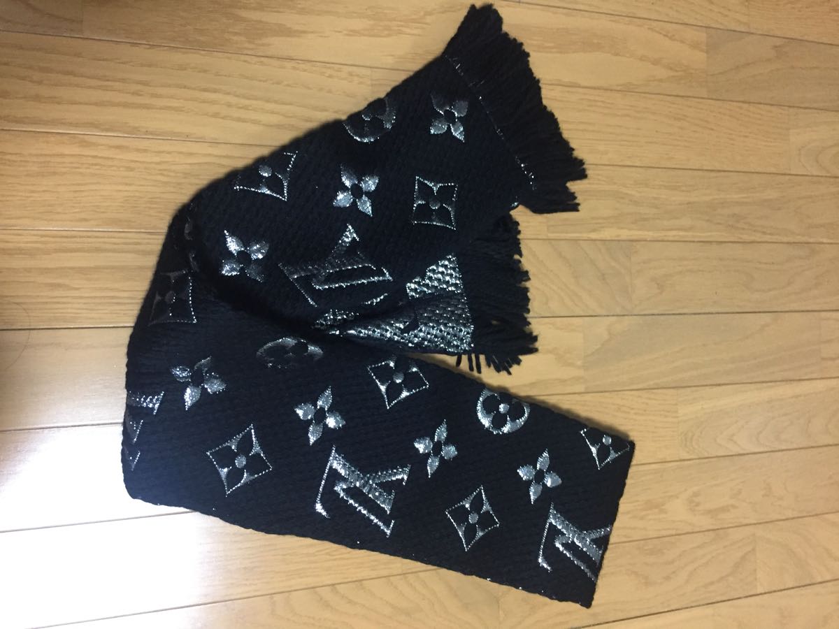 LOUIS VUITTON エシャルプ ロゴマニア ストール マフラー シャイン