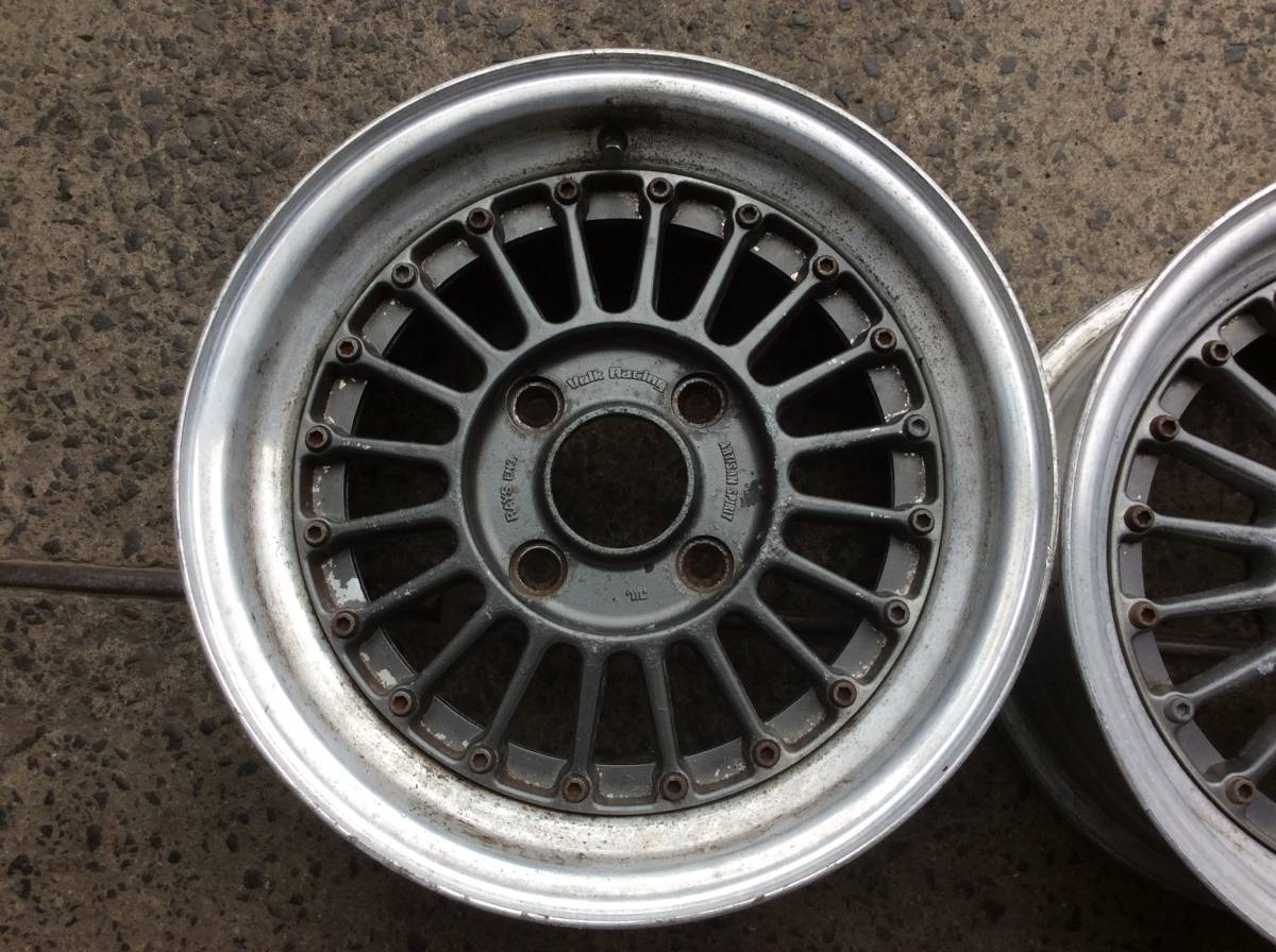 ボルクレーシング メッシュ レイズ - 7J×15 オフセット+2 2本 AE86等の 