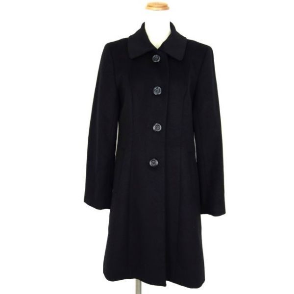 HI-GRADE 】カシミヤ 100ブラックロングコートブルーフォックス13号 