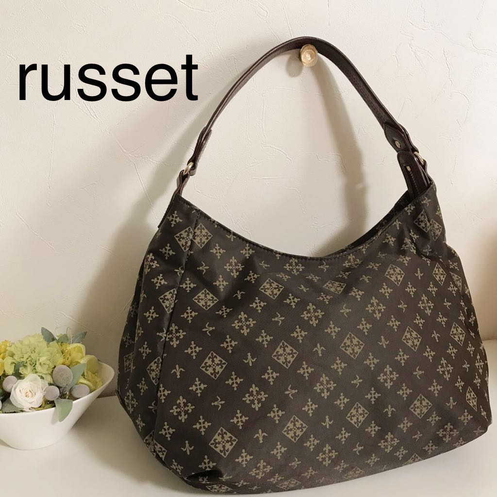 良品☆ラシット モノグラムワンショルダーバッグ ハンドバッグ russet 